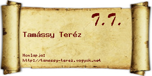 Tamássy Teréz névjegykártya
